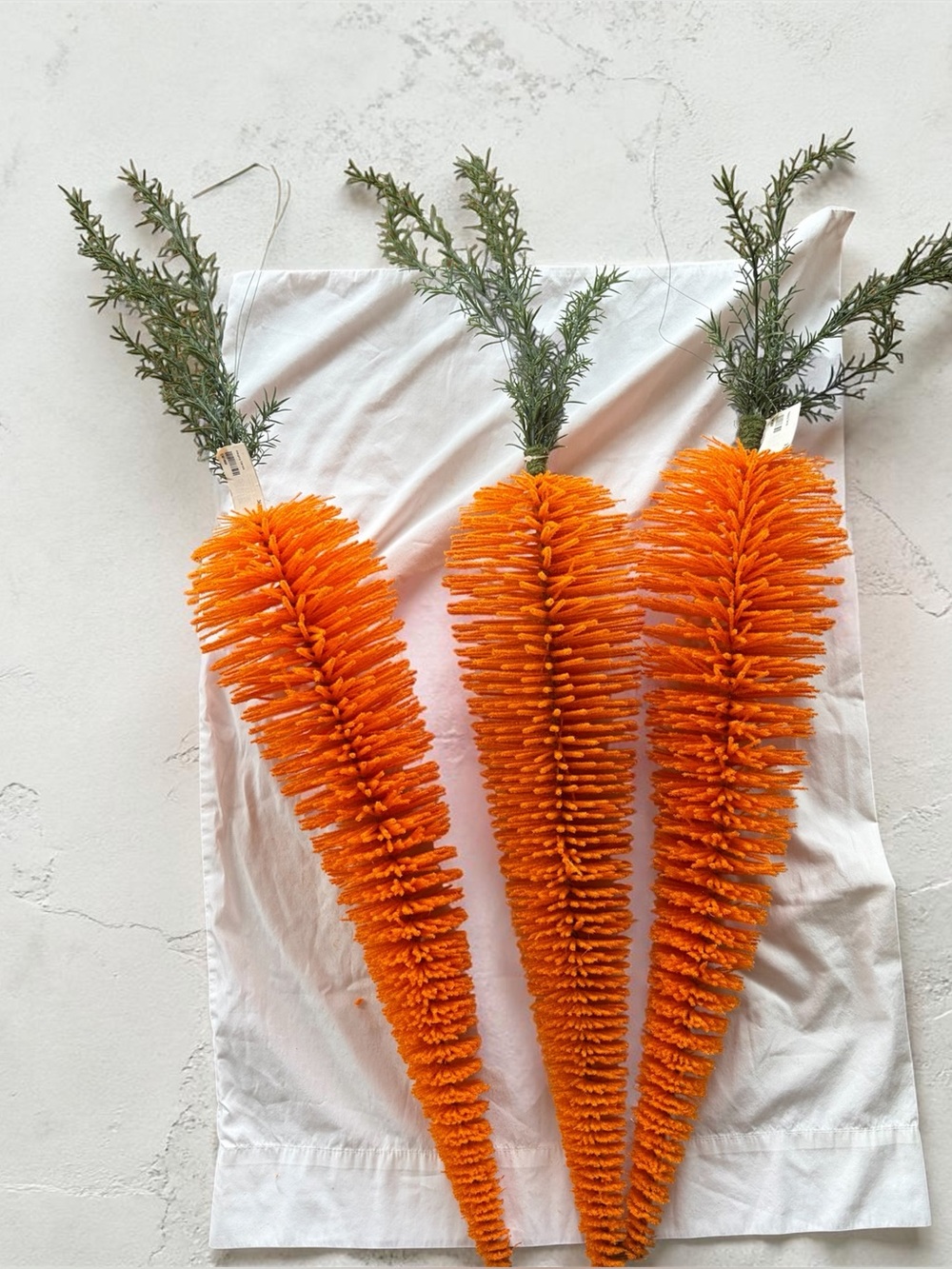 3 (Three) Oversized Hanging Carrot Decorations - Lot of 3